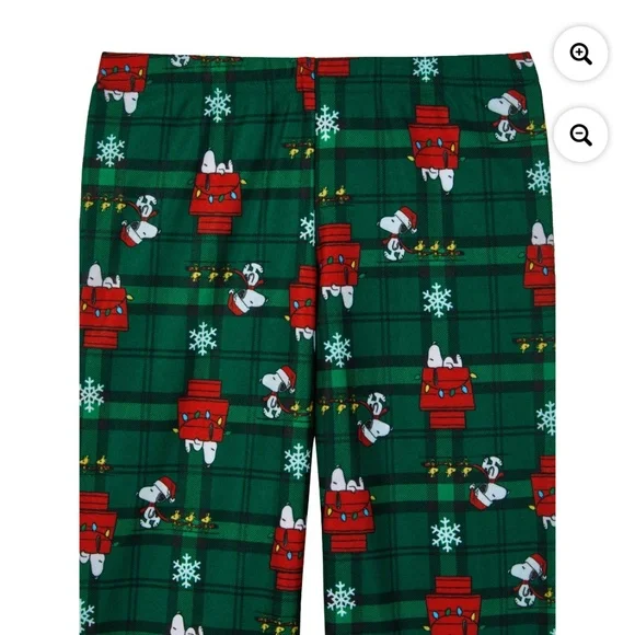 Peanuts Snoopy Girls Green Notch 2 PC Pajama Set Size Medium NWT - Picture 7 of 7